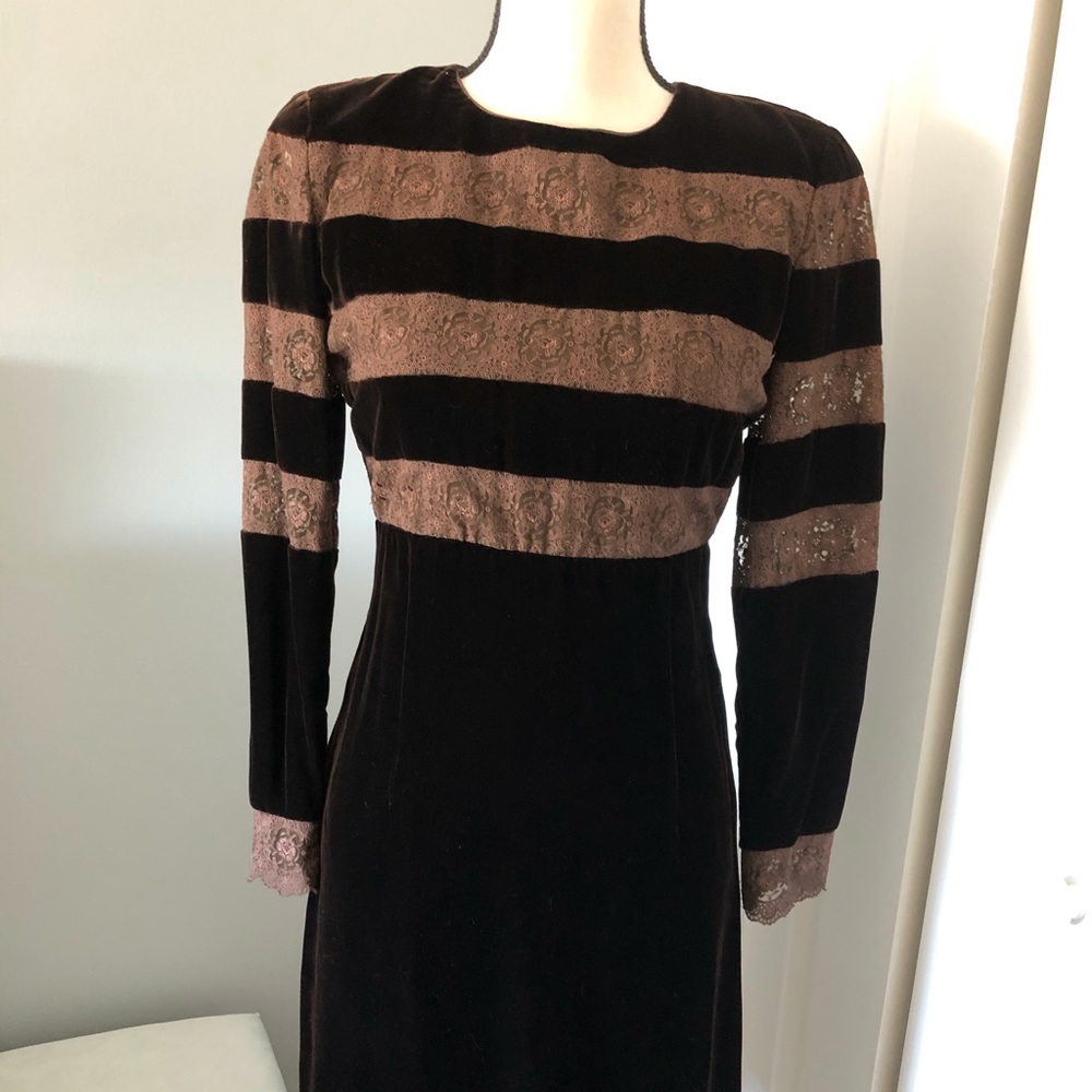 Deep Brown Velvet Dress